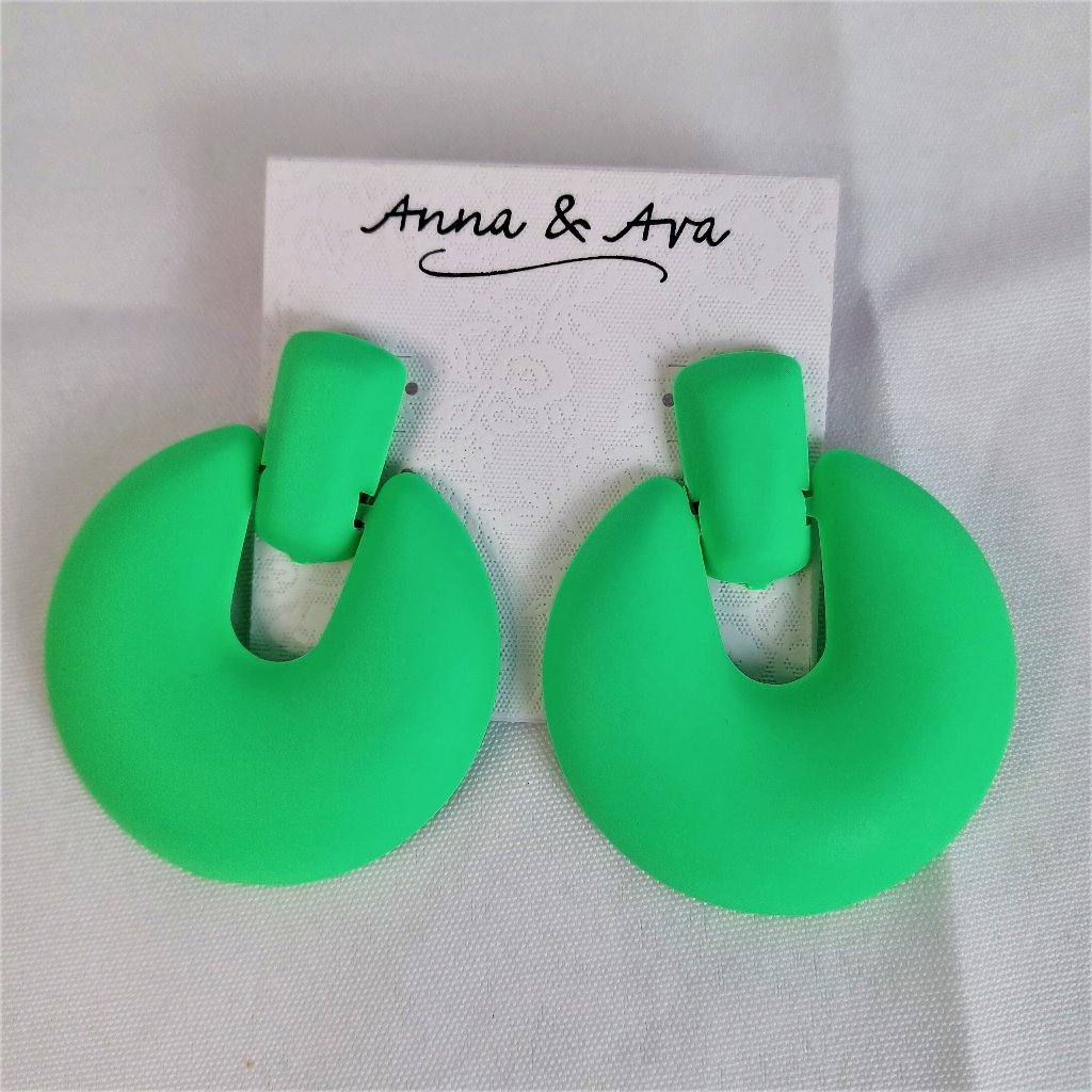 Ava And Anna Retro Neon Green Earrings Nwt 15$